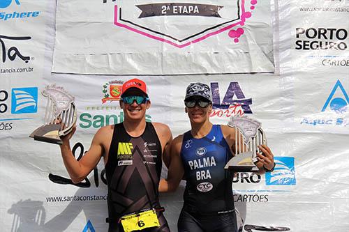 Marcus Fernandes (MF Racing) e Fernanda Palma (EC Pinheiros) foram os grandes vencedores da segunda etapa / Foto: SantosPress Comunicação
